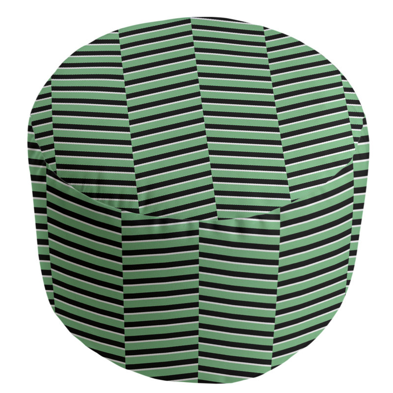 Upholstered Pouf, Green