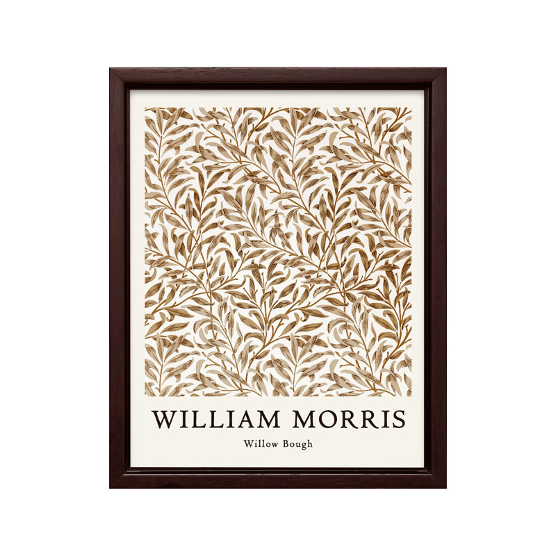 William Morris - Willow Bough No4, 18"H x 24"W, Canvas, Brown Framed