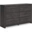 Rustic 6-Drawer Dresser With Safety Stop, Grey
