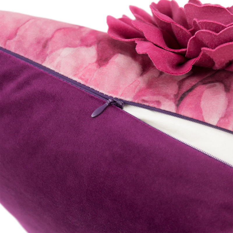  Housse de coussin en velours 3D Flower Pretty Girl 18 po x 18 po