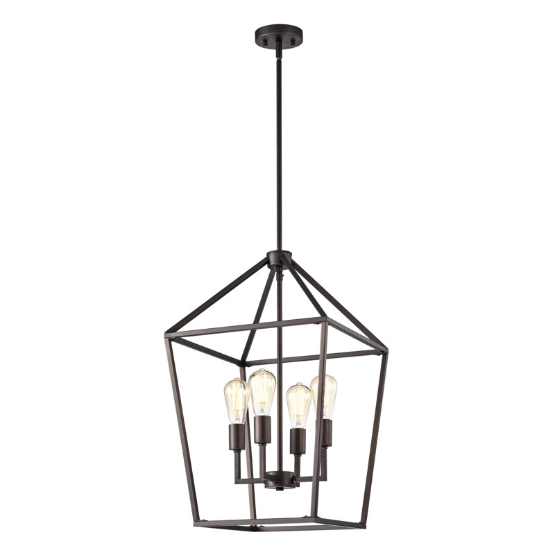 Farmhouse 4-Light Kitchen Island Linear Pendant Light, Oil Rubbed Bronze