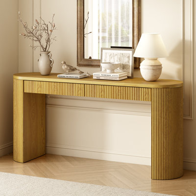 Console ovale avec 2 tiroirs