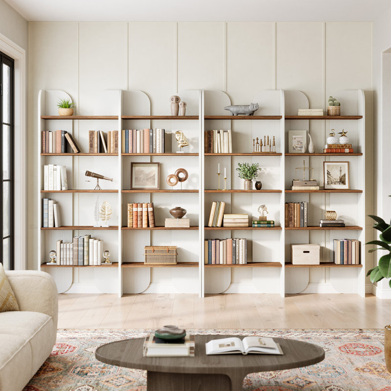 70.87-Inch Tall Bookcase with Open Shelves, 2, White