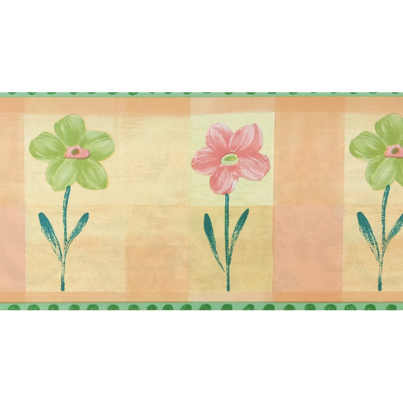 Bordure de papier peint adhésive amovible Olive Green Rouge