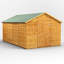 Powersheds 16 x 10ft Timber Tongue & Groove Windowless Garden Shed, Double Doors