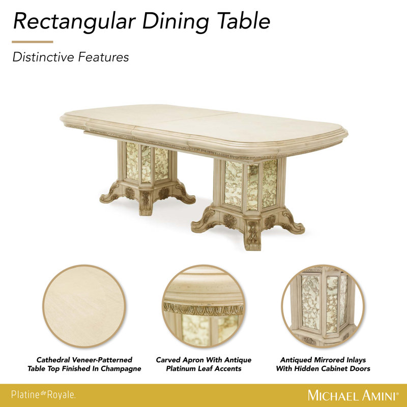 Platine De Royale Champagne Dining Table, Champagne