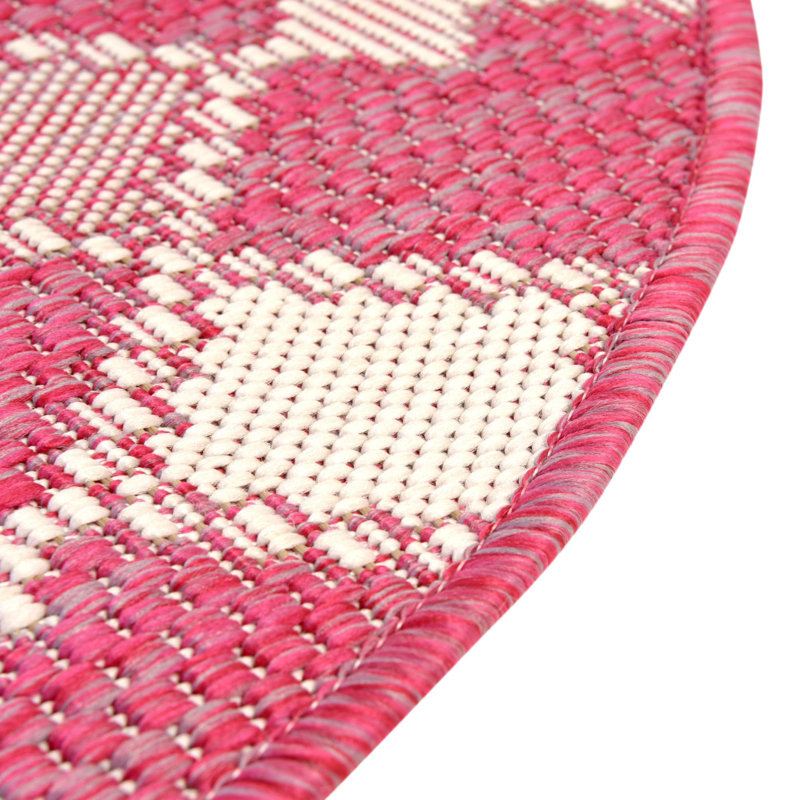 Magenta Traliccio Indoor/Outdoor Trellis Rug, Round 10'