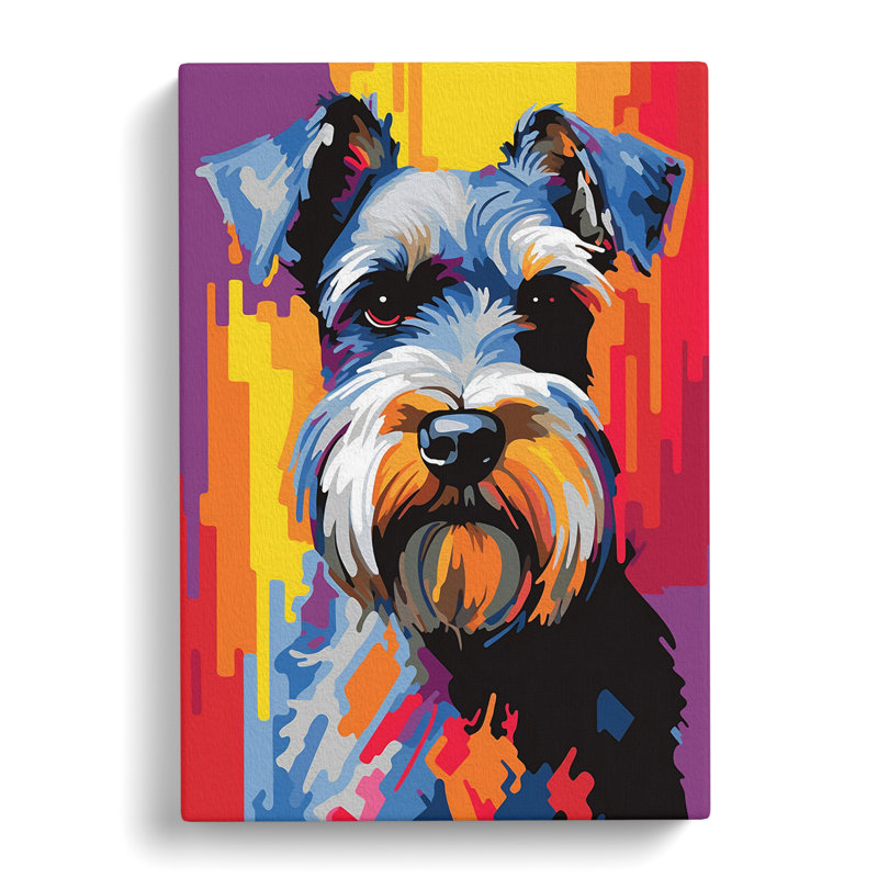 Schnauzer Pop - Wrapped Canvas Print, 76cm H x 50cm W x 3cm D