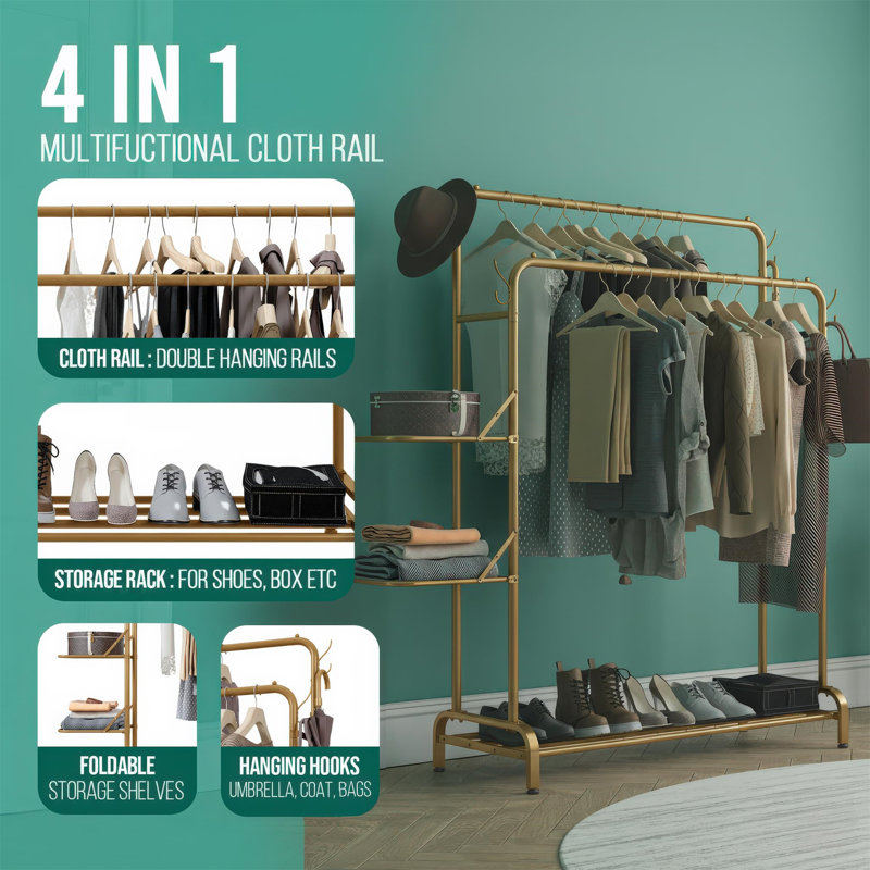 110cm Clothing Rack, Gold