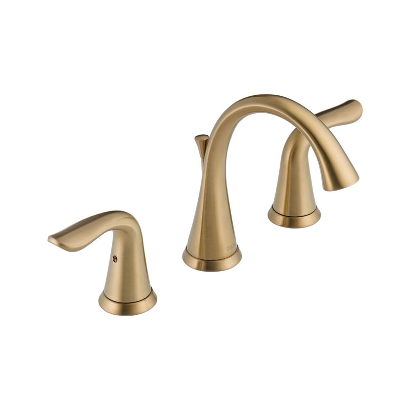 Lahara Brushed Gold Bathroom Faucet 3 Hole, 8 Inch Widespread 2-Handle Bathroom Sink Faucet for Vanity, Metal Push-Pop Drain Assembly, Champagne Bronze