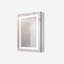 Armoire de salle de bain à miroir 20 po x 28 po à fixation murale. Brouillard, imperméable, à intensité variable. 3000k ~ 6000k, interrupteur tactile, porte simple, tablette de rangement à intensité variable, 3000k 6000k, thermolaqué