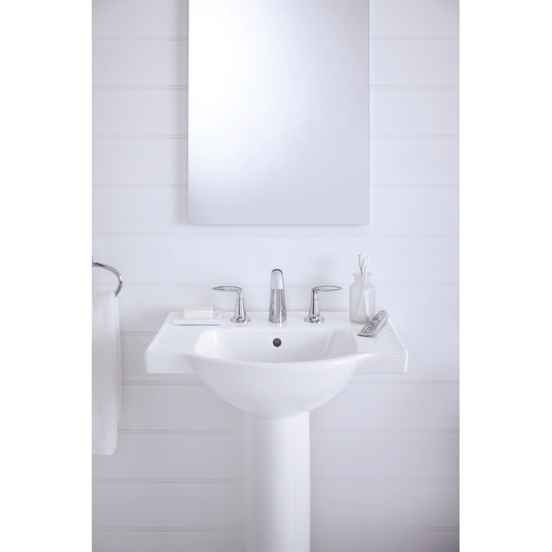 Alteo Widespread Bathroom Faucet with Drain Assembly, Polished Chrome