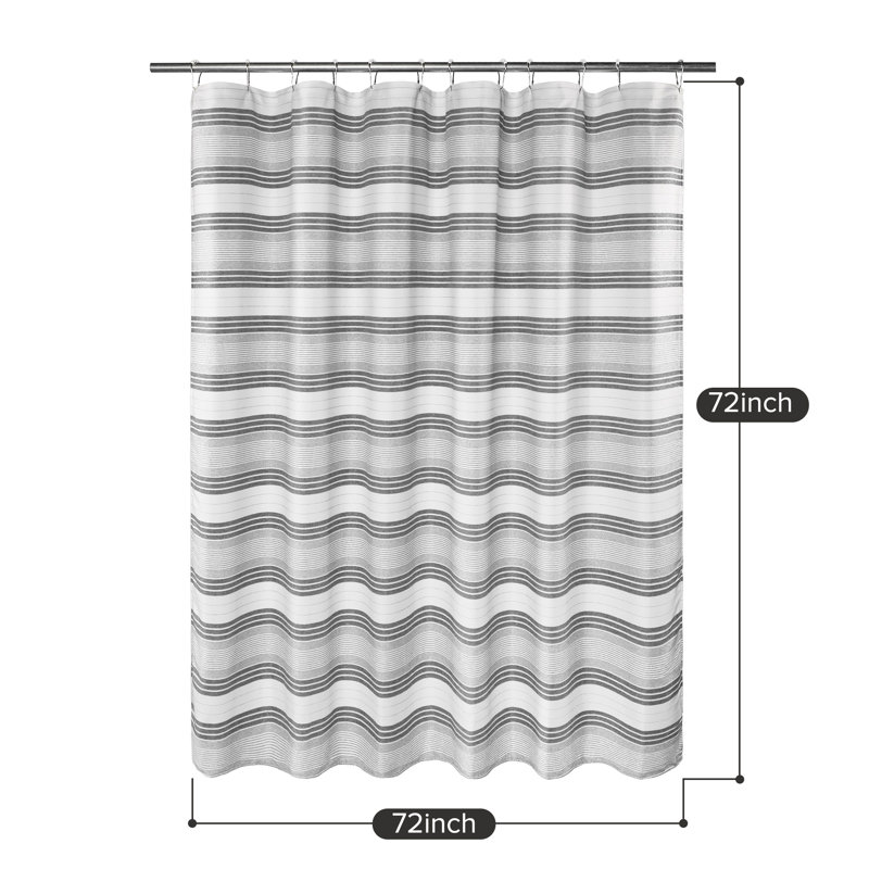 Rideau de douche Beach Stripe, Gris chiné