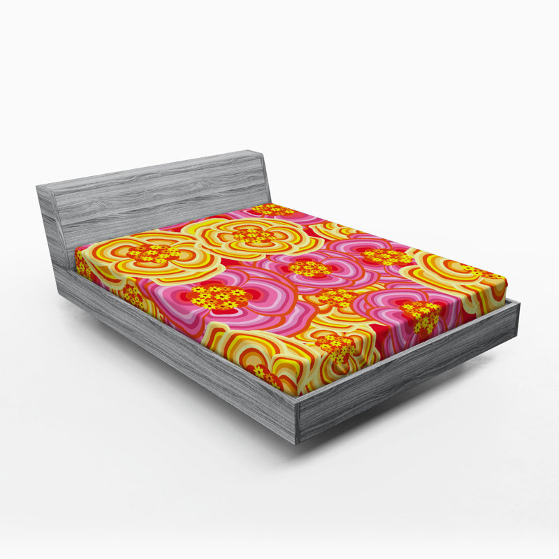 Microfiber Floral Fitted Sheet, Full Fitted Sheet