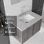 Meuble-lavabo flottant avec porte à fermeture douce, comptoir en marbre de culture et contreplaqué-131647584-131647586