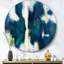 «Blue Glam», art mural rond en métal-48165749