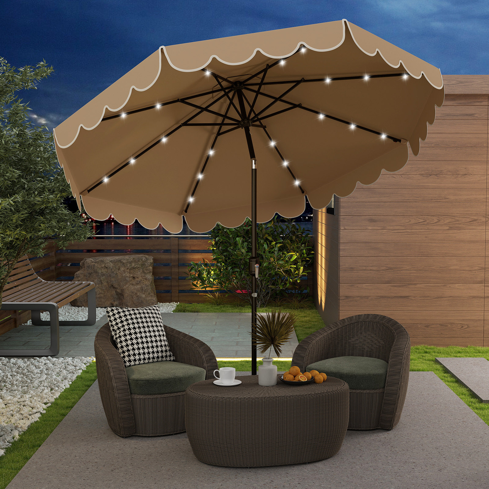 6' patio umbrella with tilt ABCCANOPY 7.5-ft Market Patio Umbrella Polyester