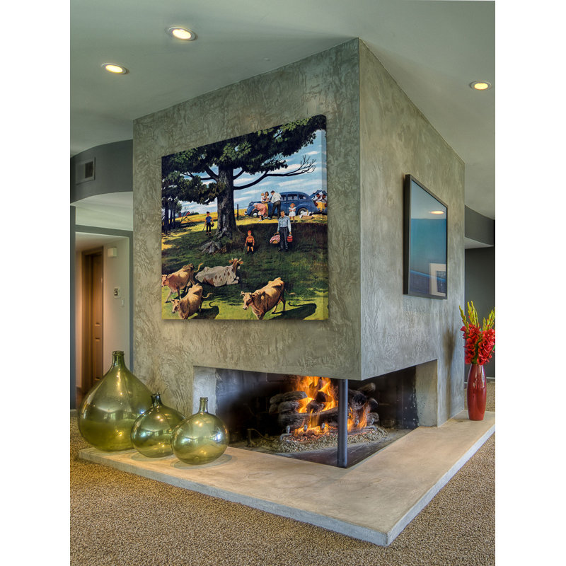 Shoo The Moos by Stevan Dohanos - Wrapped Canvas Print, 46cm H x 46cm W