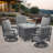 Cortina 25"(H) x 45"(W) Rectangle Fire Pit Table with Aspen Rock-Swivel Chair, (5-Piece)-93671264-101288187