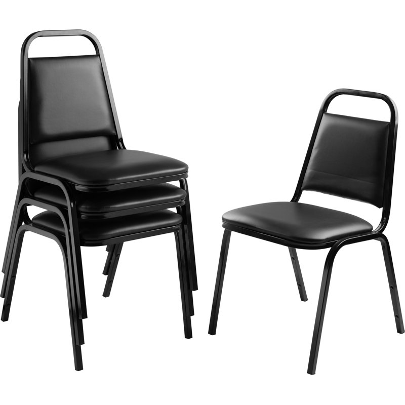 Chaise empilable en vinyle 9100 Series, Bleu minuit, 4