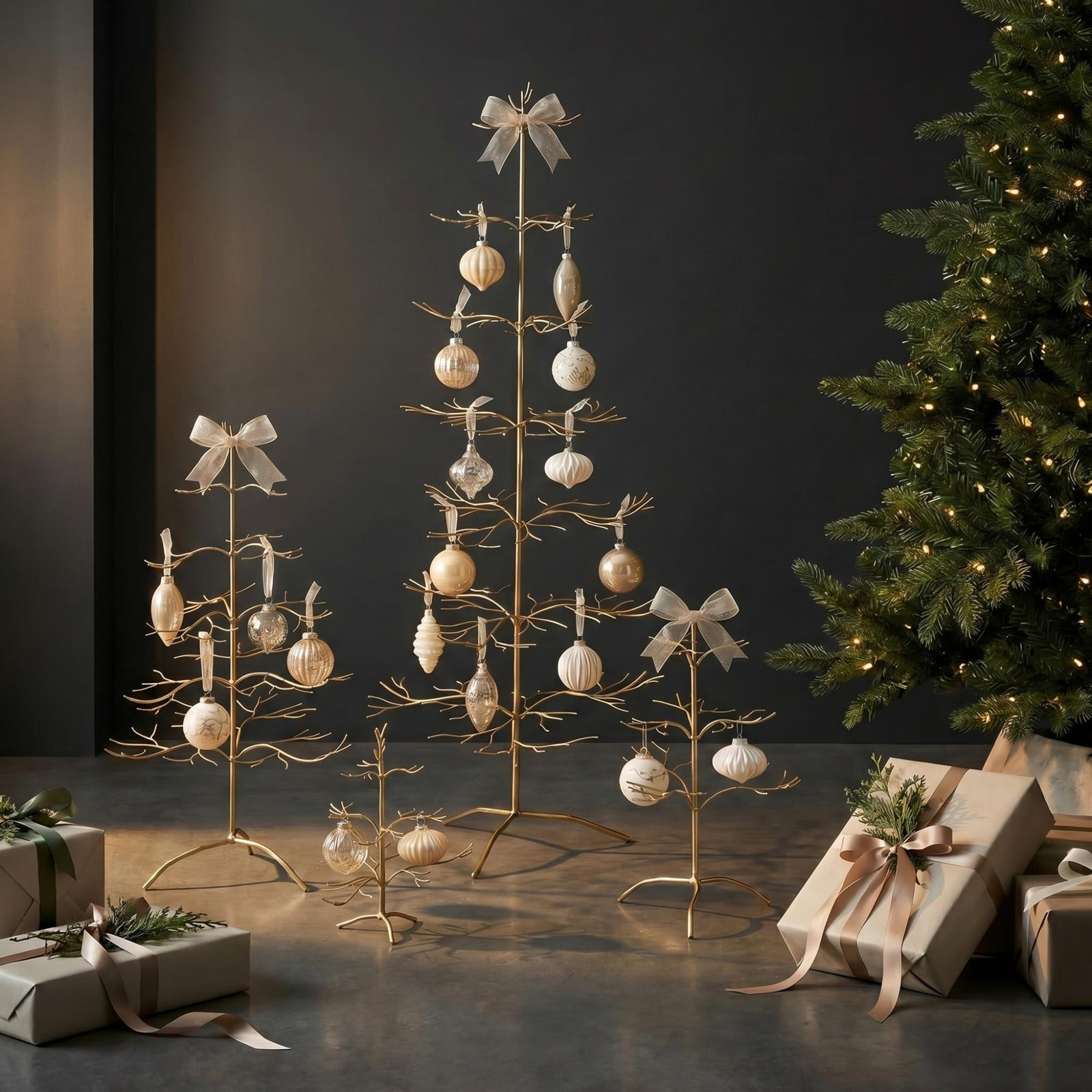 Decorative Ornament Tabletop Tree, Gold