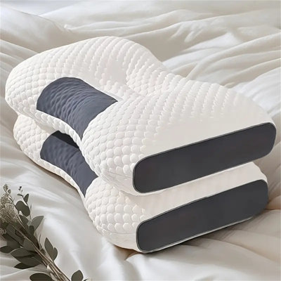 Ensemble de 2 oreillers cervicaux pour soulager les douleurs au cou, oreillers ergonomiques pour dormir et soutien orthopédique pour les dormeurs latéraux
