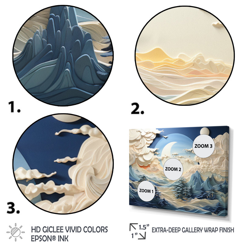 Clouds Celestial Landscape I - Landscapes Canvas Art Print, Cadre photo noir, H 30 po x l 40 po x P 1,5 po