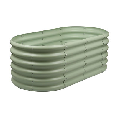 Harbour Housewares - Rounded Galvanised Steel Raised Garden Bed Planter