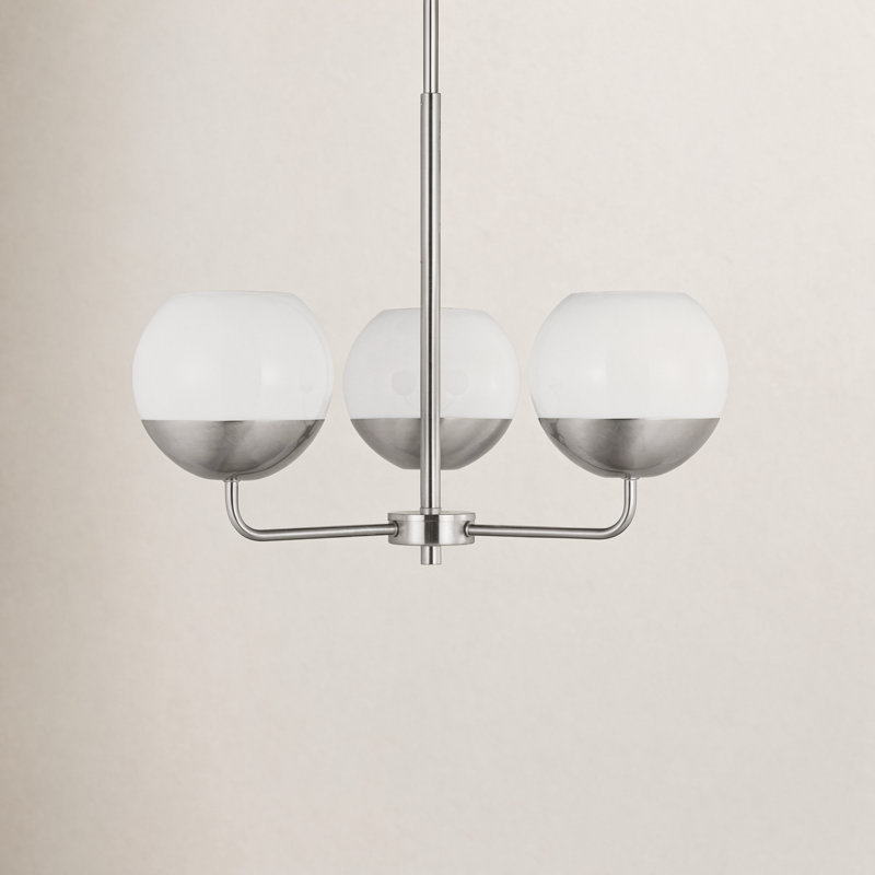 Avoca 20.25'' W 3-Light Dimmable Modern Linear Chandelier, Brushed Nickel