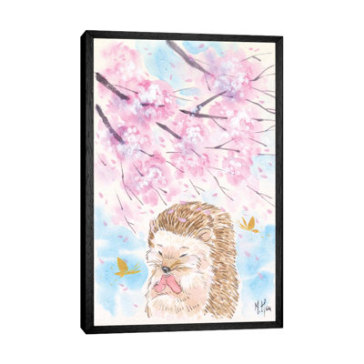 Cherry Blossom Wishes Hedgehog by Martin Hsu - Print on Canvas