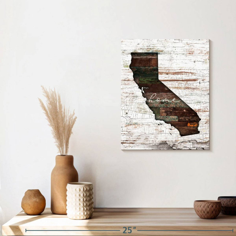 «California Map California Home Map», reproduction sur toile, L 15 po x H 12 po
