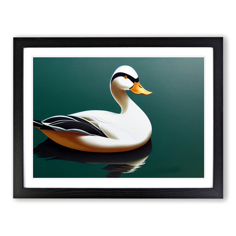 Artistic Duck - Single Picture Frame Print, Black, 46cm H x 64cm W