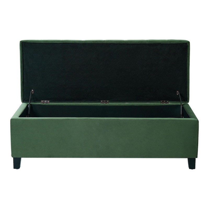 Banc rembourré avec rangement, repose-pieds, banc d'entrée, repose-pieds pour la chambre à coucher, vert rétro, 300 lb
