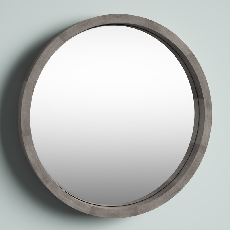 Loftis Solid Wood Mirror, 22" x 22", Gray
