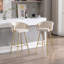 Ensemble de 30 tabourets de bar de 30 pouces avec repose-pieds chromé et base en velours + tabouret de bar simple Golden Leg, crème-130094453