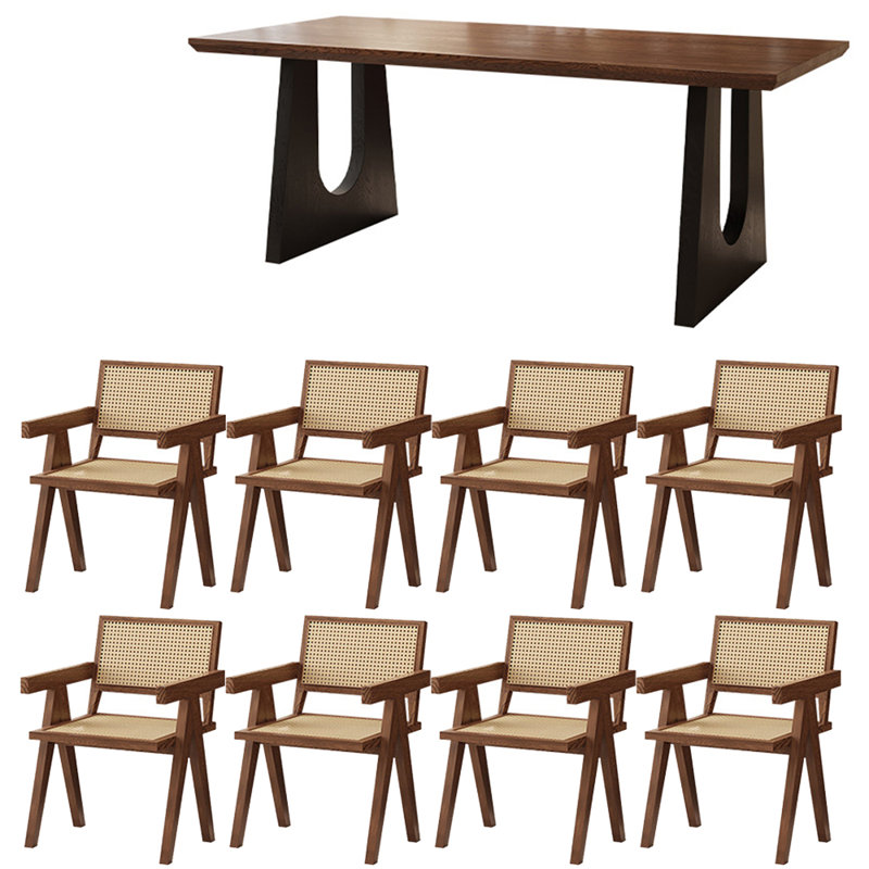 American Style Solid Wood Rectangular Dining Table, 29.5" H x 78.7" L x 31.4" W