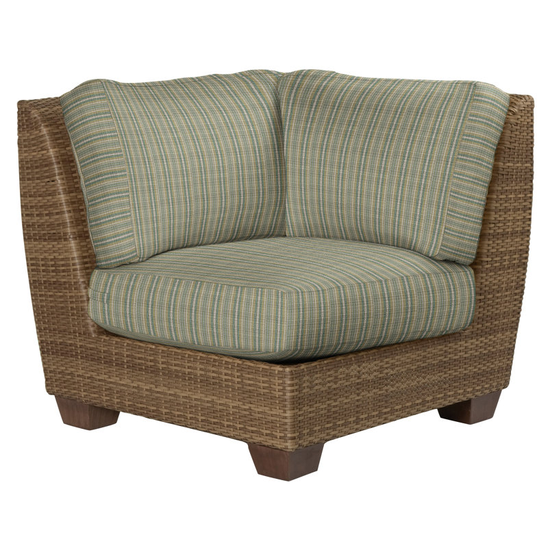 Saddleback Outdoor Corner Wedge Lounge Chair, Canvas Bird's Eye Sunbrella® Canvas, Mocha