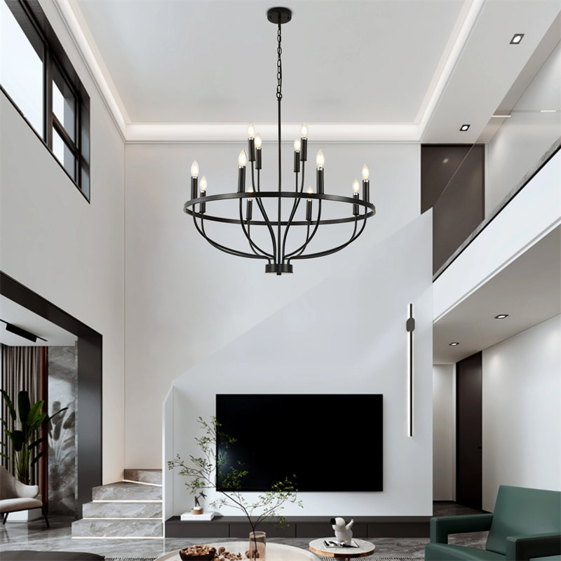 Pippy 12 - Light Geometric Chandelier, Black