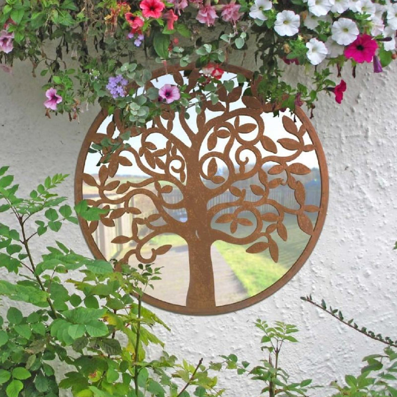 Edythe Wood Flat Wall Mirror
