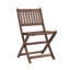 Ensemble bistro 3 pièces en bois d'acacia pour terrasse de jardin avec 1 table basse et 2 chaises pliantes teintées naturelles