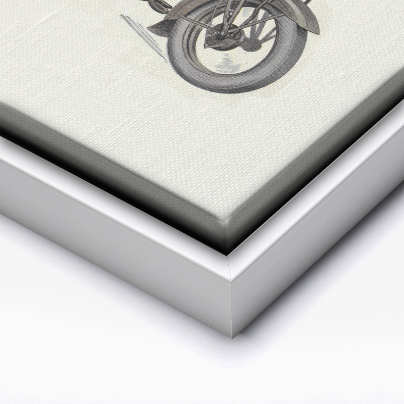 Fée à moto, Canevas, 24"H x 32"W, Encadrement blanc