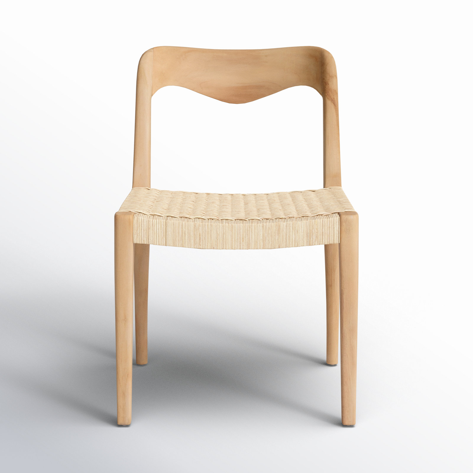Dannon Teak Side Chair, Natural/Beige