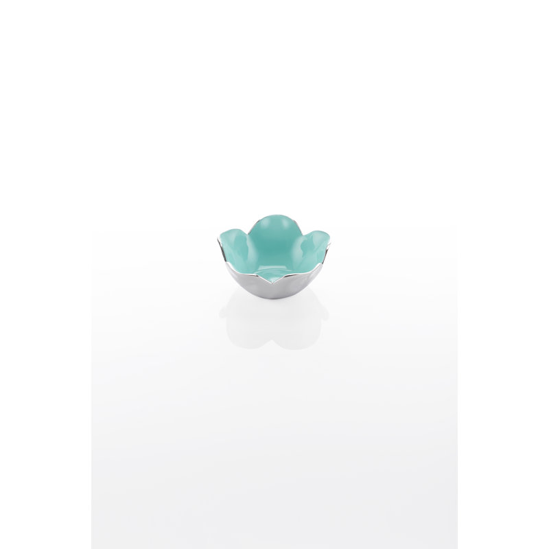 Metal Abstract Posh & Luxe Decorative Bowl, Aqua