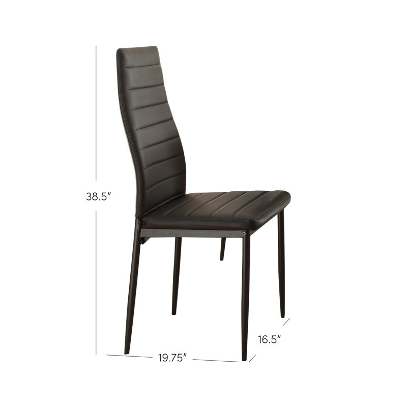Antietam Glass Top Four Leg Dining Set, Black