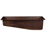 28" Rectangle Hammered Copper Slanted Bar/Prep Sink with 3.5" Drain Opening