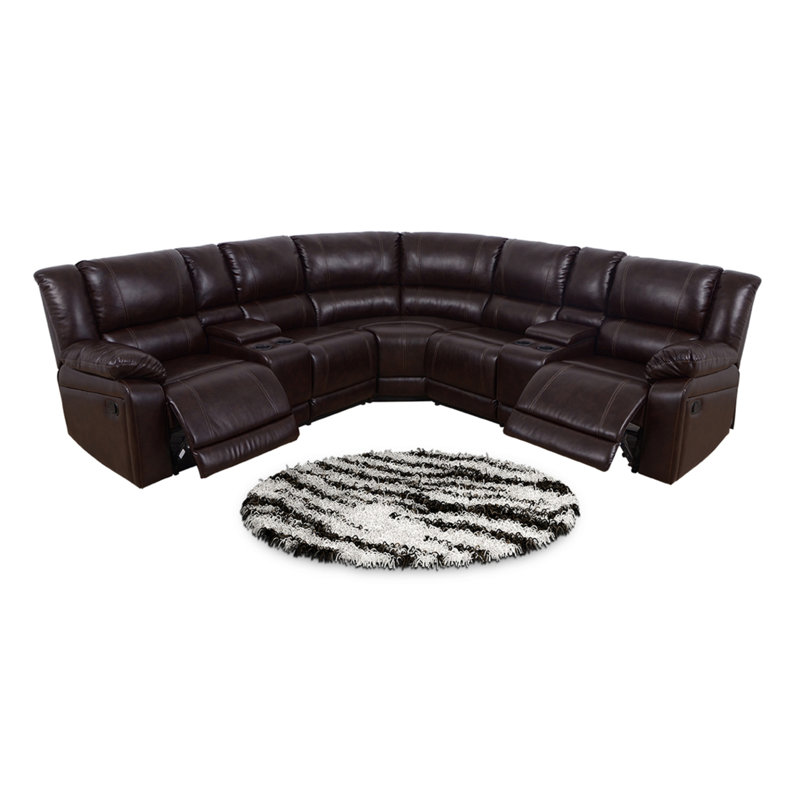 Khalil Faux Leather Reclining L-Shaped Sectional Symmetrical