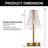11.4'' Crystal Table Lamps Nightstand Bedside Lamp Dimmable With 3 Colour Lighting