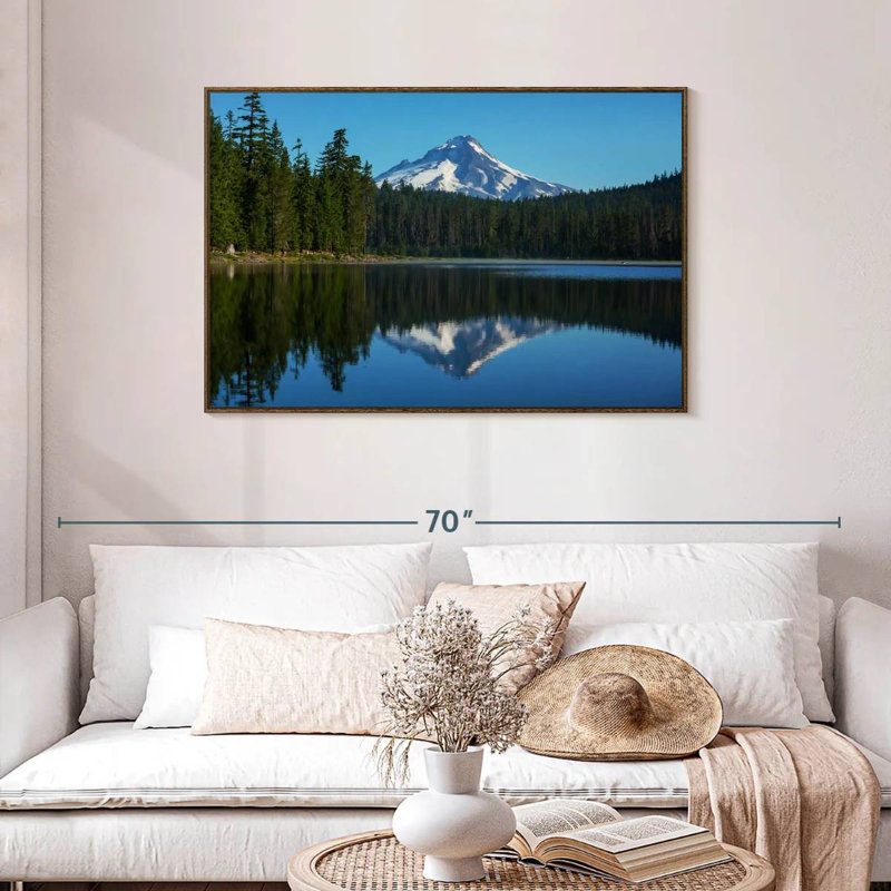 Mount Hood Reflection, 40" X 27", Floating Frame Walnut
