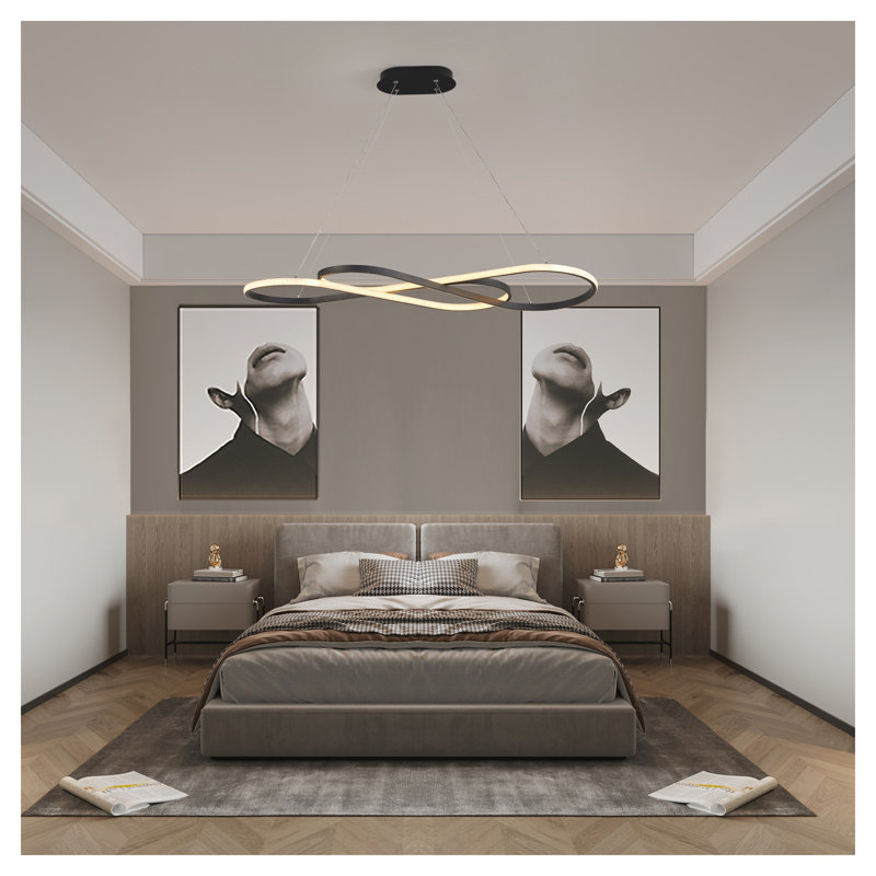 Luminaire suspendu à DEL Modern Infinity - Plafonnier réglable à intensité variable pour salle à manger et chambre à coucher