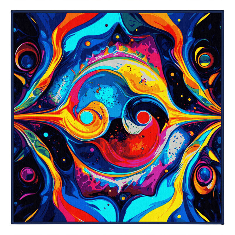 Galactic Hue Rug, Square 6'